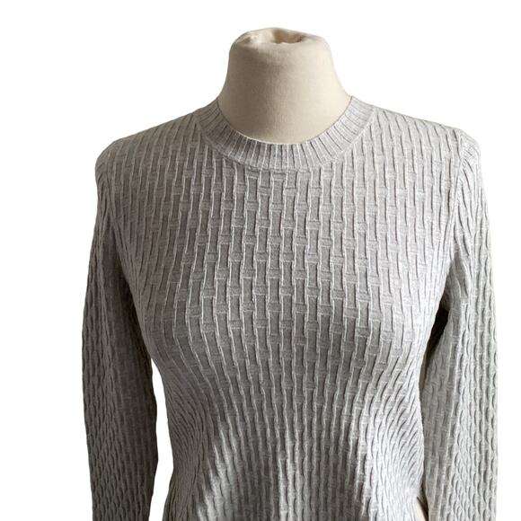 FRENCH CONNECTION Sweater Womens Sz Medium Grey Knit Textured Tunic Boho Chic - Picture 3 of 7